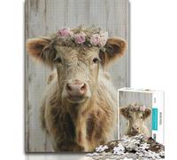 Puzzles Vaches des Highlands pour Adultes et Adolescents, 1000 pièces, Jeu éducatif, Jouet de défi, idéal comme Cadeau pour Toute la Famille (38x26cm)