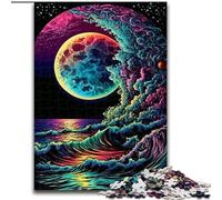 Puzzles Vagues Colorées 1000 Pièces pour Adultes, Cadeau, Jeu Éducatif Familial, Idéal pour Décoration de Bureau (26x38cm)