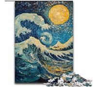 Puzzles Vagues de l'Océan pour Adolescents 1000, Jouets Éducatifs et Anti-Stress avec Père Noël (26x38cm)