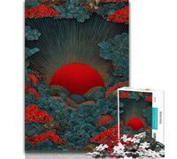 Puzzles Vagues de Style Japonais pour Adolescents 1000 pièces, Jeu Stimulant, idéal comme Cadeau pour Toute la Famille 38x26cm