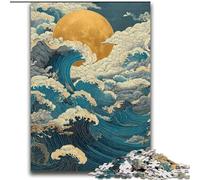 Puzzles Vagues de Style Japonais pour Adultes 2000 pièces, activité familiale avec Affiche et fiche de Questions pour Les 14 Ans et Plus (70x100cm)