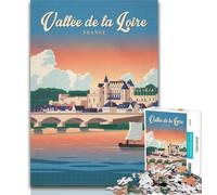 Puzzles Vallée de la Loire 1000 pièces pour Adultes, Jeux éducatifs, décoration d'intérieur, à Offrir en Cadeau pour Toute la Famille, 26x38cm