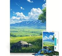 Puzzles Verdant Plains de 1000 pièces pour Adolescents Jeu de mémoire Amusant Emboîtement précis sans espaces Activité Amusante en Famille Le Soir (38x26cm)