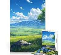 Puzzles Verdant Plains pour Adolescents, 1000 pièces, améliore la mémoire, Distraction Douce, découpe Laser, Cadeau attentionné (50x75cm)