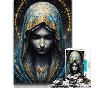 Puzzles Vierge Marie dorée 1000 pièces pour Adolescents, Cadeaux, Jeu de Quiz, décoration Murale, Cadeaux d'anniversaire et de Noël Uniques 50x75cm