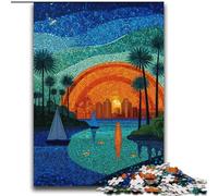 Puzzles Ville Vitrail pour Adultes et Adolescents, 2000 pièces, Jeu Stimulant et Jeu Familial, Collection d'artistes, Beaux-Arts pour Les 14 Ans et Plus (70x100cm)