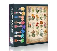 Puzzles vintage fleurs sauvages 1000 pièces collection adulte d'art mural | Lot de 1000 puzzles de fleurs difficiles, cadeau pour les amis, les amateurs de fleurs, les amateurs de puzzle