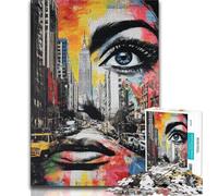 Puzzles Visage pour Adultes et Adolescents, 1000 pièces, Jeu Stimulant, Chaque pièce est Unique - Jeu Familial Stimulant et Amusant 38x26cm