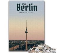 Puzzles Visit Berlin pour Adultes 1000 pièces, activité familiale avec Affiche et fiche de Questions-réponses pour Les 14 Ans et Plus (1000 pièces, 26x38cm)