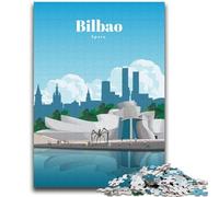 Puzzles Visit Bilbao 1000 pièces pour Adolescents, Jeux éducatifs à Faire soi-même avec Affiche et fiche de Questions Assorties, pour Les 14 Ans et Plus, 2000 pièces (70x100cm)