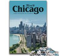 Puzzles Visit Chicago pour Adultes : 1000 pièces, Jeu Stimulant, idéal comme Cadeau pour Toute la Famille (1000 pièces, 26x38cm)