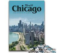 Puzzles Visit Chicago pour Adultes et Adolescents, 1000 pièces, défi d'intelligence cérébrale, Jouets addictifs, Cadeaux d'anniversaire pour Les 14 Ans et Plus, 2000 pièces (70x100cm)