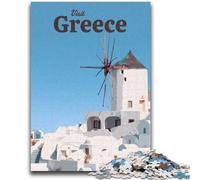 Puzzles Visit Greece pour Adultes 1000 pièces, Jeu Stimulant et éducatif en Famille pour Anniversaire et Noël 1000 pièces (26x38cm)