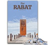 Puzzles Visit Rabat pour Adultes 1000 pièces, Anti-Stress, séjour Relaxant, avec Affiche et fiche de Questions-réponses Assorties (1000 pièces, 26x38cm)