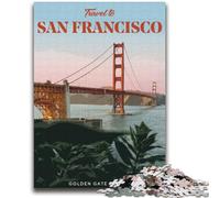 Puzzles Visit San Francisco 1000 pièces pour Adolescents, Cadeau d'anniversaire pour Tuer Le Temps, Cadeaux, décoration Murale pour 14 Ans et Plus (2000 pièces, 70x100cm)