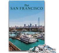 Puzzles Visit San Francisco pour Adolescents, Jeu Stimulant et Jeu Familial, Collection d'artistes, Beaux-Arts pour Les 14 Ans et Plus, 1000 pièces (50x75cm)