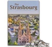 Puzzles Visit Strasbourg pour Ados 1000 pièces, dès 14 Ans, Jeux Amusants, activités à la Maison, Cadeaux d'anniversaire, Cadeaux de Voyage 1000 pièces (50x75cm)