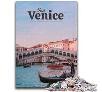 Puzzles Visit Venice pour Adultes 1000 pièces, Jouet éducatif Anti-Stress, idéal comme Cadeau pour Toute la Famille 1000 pièces (50x75cm)