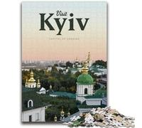 Puzzles Visitez Kiev 1000 pièces pour Adultes, Cadeaux d'anniversaire, décoration Murale pour 14 Ans et Plus (50x75cm)
