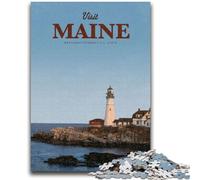 Puzzles Visitez Le Maine pour Adultes et Adolescents, Puzzle Anti-Stress, défi Difficile pour la décoration de la Maison, pour 14+ 1000 pièces (50x75cm)