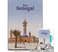 Puzzles « Visitez Le Sénégal » pour Adolescents, Difficiles à compléter mais Amusants et Humoristiques avec Une Affiche et Une Feuille de Questions correspondantes 38x26cm