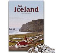 Puzzles Visitez l'Islande 1000 pièces pour Adultes, Cadeaux d'anniversaire, décoration Murale pour 14 Ans et Plus (26x38cm)