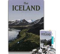 Puzzles Visitez l'Islande pour Adolescents, 1 000 pièces, Jeu éducatif, Jouet, décoration Murale, Cadeaux d'anniversaire et de Noël Uniques, 38x26cm