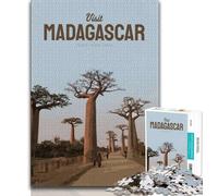 Puzzles Visitez Madagascar pour Adultes et Adolescents 1000 pièces, Anti-Stress, Vacances à la Maison, tuez Le Temps avec Affiche Assortie et Feuille de Questions 38x26cm