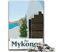 Puzzles Visitez Mykonos 1000 pièces pour Adolescents, Jouet éducatif Anti-Stress, idéal comme Cadeau pour Toute la Famille (1000 pièces, 26x38cm)
