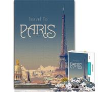 Puzzles Visitez Paris pour Adultes 1000 pièces, Aidez Le Cerveau à exercer des Jouets addictifs pour cultiver la Patience Convient aux Couples 38x26cm