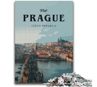 Puzzles « Visitez Prague » pour Adultes 1000 pièces, Jouets de Divertissement Familial, idéal comme Cadeau pour Toute la Famille (1000 pièces, 50x75cm)
