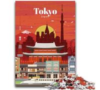 Puzzles Visitez Tokyo 1000 pièces pour Adultes et Adolescents, à partir de 14 Ans Entraînez Votre Cerveau et Vos Mains Cadeaux de Noël 1000 pièces (26x38cm)