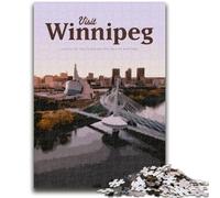Puzzles Visitez Winnipeg pour Adolescents, pour Les 14 Ans et Plus, décoration Murale de Jeu, Cadeaux Uniques pour Anniversaire et Noël, 1000 pièces (26x38cm)