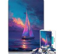 Puzzles Voilier Art Peinture à l'huile 1000 pièces Puzzles pour Adultes Cadeaux, est idéal comme Cadeau pour Toute la Famille Convient pour Et 14 26x38cm