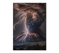 Puzzles Volcano Eruption with Lightning Puzzles pour Adultes, Jouets Anti-Stress, Modèles À Assembler, Parfaits comme Cadeaux pour Toute La Famille 38x26cm/1000pcs