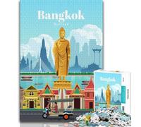 Puzzles Voyage à Bangkok pour Adolescents 1000 Puzzles, Jouets éducatifs, Jeux Anti-Stress, liste de souhaits avec Le Père Noël 38x26cm