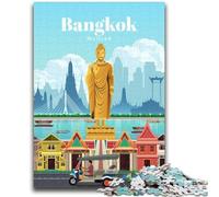 Puzzles Voyage à Bangkok pour Adultes 1000 pièces, Jeux éducatifs, décoration de la Maison, adapté à la décoration de Bureau 1000 pièces (26x38cm)