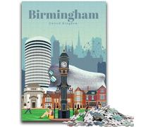 Puzzles Voyage à Birmingham pour Adultes et Adolescents, Puzzle Anti-Stress, défi Difficile pour la décoration de la Maison, pour 14+ 1000 pièces (26x38cm)