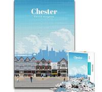Puzzles Voyage à Chester pour Adultes 1000, Difficile à compléter mais Amusant et Humoristique Jeu éducatif pour Anniversaire 50x75cm