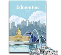 Puzzles Voyage à Edmonton pour Adultes 1000 pièces, Anti-Stress, Vacances à Domicile, tuez Le Temps avec Affiche et fiche de Questions Assorties 1000 pièces (50x75cm)