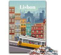 Puzzles Voyage à Lisbonne pour Adolescents, Jeux éducatifs, décoration d'intérieur, Cadeau d'anniversaire, Cadeaux, Art Mural 1000 pièces (50x75cm)