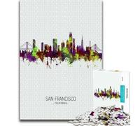 Puzzles Voyage à San Francisco pour Adultes 1000 pièces, Aide Le Cerveau à exercer des Jouets addictifs pour cultiver la Patience Interaction Parent-Enfant 38x26cm