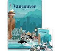 Puzzles Voyage à Vancouver pour Adultes 1000 pièces, Jouets de Jeu stimulants, Chaque pièce est Unique - Jeu Familial Amusant et Stimulant 38x26cm