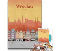 Puzzles Voyage à Wroclaw 1000 pièces pour Adolescents, Cadeaux, Jeu de Quiz, décoration Murale, Cadeaux d'anniversaire et de Noël Uniques 38x26cm