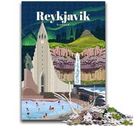 Puzzles Voyage en Islande 1000 pièces pour Adultes, Jeu Stimulant, idéal comme Cadeau pour Toute la Famille (1000 pièces, 50x75cm)