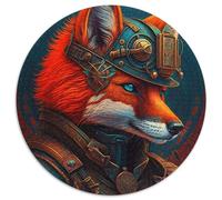 Puzzles Warrior Fox pour Adultes 1000 pièces Puzzle Rond coloré Décoration d'intérieur et Jeu Familial interactif, 67,5 x 67,5 cm