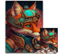 Puzzles Warrior Fox pour Adultes 1000 pièces Puzzles en Bois pour Adultes Idéal pour Les Amoureux, Cadeau Parfait pour Noël, Nouvel an, Saint-Valentin 50x75cm/19,68x29,52 Pouces