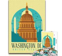 Puzzles Washington DC pour Adultes et Adolescents, 1 000 pièces, Jouet éducatif et décompressant, Cadeau d'anniversaire, décoration Murale, 38x26cm