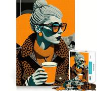 Puzzles We Love Coffee 1000 pièces,Jeu de Concentration mentale,Design ajusté sans Espace,défi cérébral interactif pour la Maison (38x52cm)