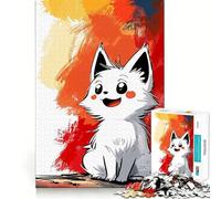 Puzzles White Fox 1000 pièces,Jeu Amusant et Facile à Transporter (50x75cm),sans bavures,pièces nettes et faciles à découper